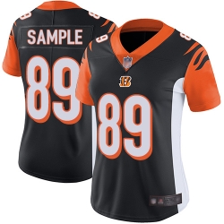 Bengals 89 Drew Sample Black Team Color Women Stitched Football Vapor Untouchable Limited Jersey