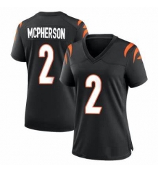 Women Cincinnati Bengals #2 Evan McPherson 2021 Black Vapor Limited Stitched NFL Jersey