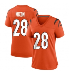 Women Cincinnati Bengals 28 Joe Mixon Orange Vapor Untouchable Limited Jersey