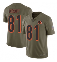 Youth Nike Bengals #81 Tyler Kroft Olive Stitched NFL Limited 2017 Salute to Service Jersey