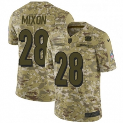 Youth Nike Cincinnati Bengals 28 Joe Mixon Limited Camo 2018 Salute to Service NFL Jersey