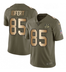 Youth Nike Cincinnati Bengals 85 Tyler Eifert Limited OliveGold 2017 Salute to Service NFL Jersey