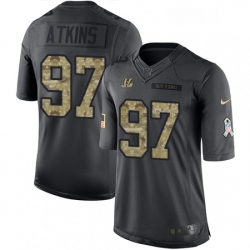 Youth Nike Cincinnati Bengals 97 Geno Atkins Limited Black 2016 Salute to Service NFL Jersey