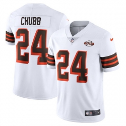 Cleveland Browns 24 Nick Chubb Nike 1946 Collection Alternate Vapor Limited NFL Jersey  White