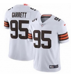 Cleveland Browns 95 Myles Garrett Men Nike White 2020 Vapor Limited Jersey