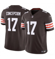 Men Cleveland Browns 17 KC Concepcion Brown 2026 Draft F U S E Vapor Limited Stitched Football Jersey Men Cleveland Browns 17 KC Concepcion Brown 2026 Draft F U S E Vapor Limited Stitched Football Jersey