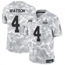 Men Cleveland Browns 4 Deshaun Watson 2024 F U S E Arctic Camo Salute To Service Limited Stitched Football Jersey