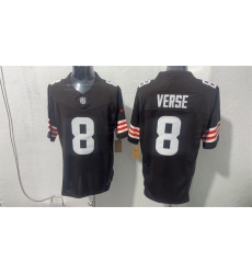 Men Cleveland Browns  8 Jared Verse Brown 2026 Vapor Limited Stitched Football Jersey