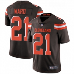 Mens Nike Cleveland Browns 21 Denzel Ward Brown Team Color Vapor Untouchable Limited Player NFL Jersey