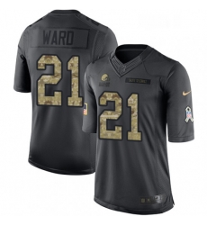 Mens Nike Cleveland Browns 21 Denzel Ward Limited Black 2016 Salute to Service NFL Jersey