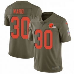 Mens Nike Cleveland Browns 30 Denzel Ward Limited Olive 2017 Salute to Service NFL Jersey