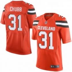 Mens Nike Cleveland Browns 31 Nick Chubb Elite Orange Alternate NFL Jersey