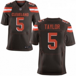 Mens Nike Cleveland Browns 5 Tyrod Taylor Elite Brown Team Color NFL Jersey