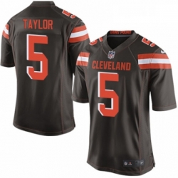 Mens Nike Cleveland Browns 5 Tyrod Taylor Game Brown Team Color NFL Jersey