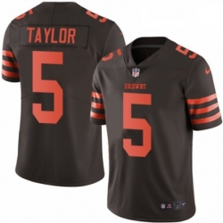 Mens Nike Cleveland Browns 5 Tyrod Taylor Limited Brown Rush Vapor Untouchable NFL Jersey