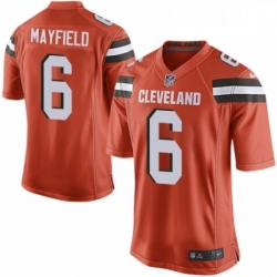 Mens Nike Cleveland Browns 6 Baker Mayfield Game Orange Alternate NFL Jersey