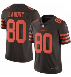 Mens Nike Cleveland Browns 80 Jarvis Landry Elite Brown Rush Vapor Untouchable NFL Jersey