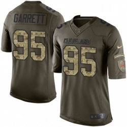 Mens Nike Cleveland Browns 95 Myles Garrett Elite Green Salute to Service NFL Jersey