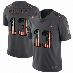 Nike Browns 13 Odell Beckham Jr  2019 Salute To Service USA Flag Fashion Limited Jersey