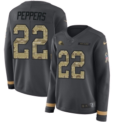 Nike Browns #22 Jabrill Peppers Anthracite Salute to Service