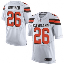 Nike Browns #26 Derrick Kindred White Mens Stitched NFL New Elite Jersey