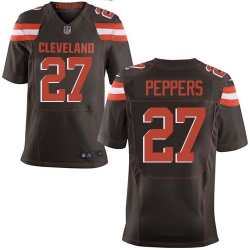 Nike Browns #27 Jabrill Peppers Brown Team Color Mens Stitched NFL New Elite Jersey