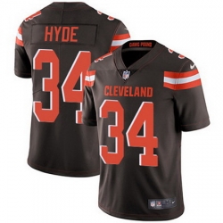 Nike Browns #34 Carlos Hyde Brown Team Color Mens Stitched NFL Vapor Untouchable Limited Jersey