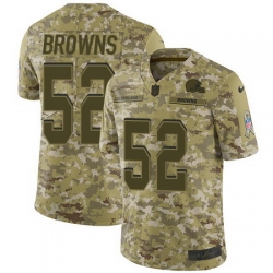 Nike Browns #52 Preston Brown Camo Mens Stitched NFL Limited 2018 Salute To Service Jersey