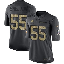 Nike Browns #55 Danny Shelton Black Mens Stitched NFL Limited 2016 Salute to Service Jersey