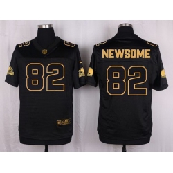 Nike Browns #82 Ozzie Newsome Black Mens Stitched NFL Elite Pro Line Gold Collection Jersey