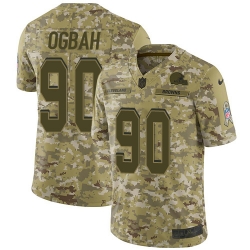 Nike Browns #90 Emmanuel Ogbah Camo Men Stitched NFL Limited 2018 Salute To Service Jersey