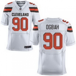 Nike Browns #90 Emmanuel Ogbah White Mens Stitched NFL New Elite Jersey