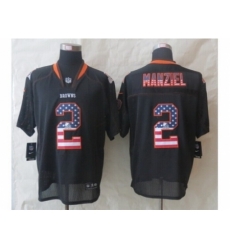 Nike Cleveland Browns 2 Johnny Manziel Black Elite USA Flag Fashion NFL Jersey