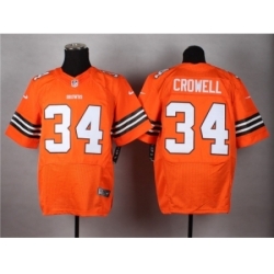 Nike Cleveland Browns 34 Isaiah Crowell orange Elite NFL Jersey