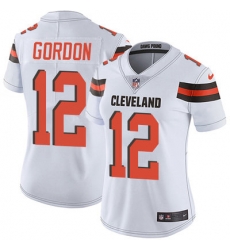 Nike Browns #12 Josh Gordon White Womens Stitched NFL Vapor Untouchable Limited Jersey