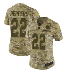 Nike Browns #22 Jabrill Peppers Camo Women Stitched NFL Limited 2018 Salute to Service Jersey