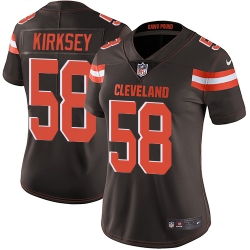 Nike Browns #58 Christian Kirksey Brown Team Color Womens Stitched NFL Vapor Untouchable Limited Jersey