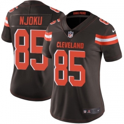 Nike Browns #85 David Njoku Brown Team Color Womens Stitched NFL Vapor Untouchable Limited Jersey