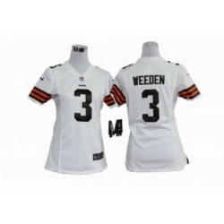 Nike Women NFL Cleveland Browns #3 Brandon Weeden white Jerseys