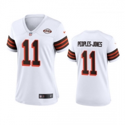 Women Cleveland Browns 11 Donovan Peoples Jones Nike 1946 Collection Alternate Game Limited NFL Jersey   White