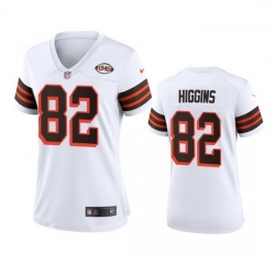 Women Cleveland Browns 82 Rashard Higgins Nike 1946 Collection Alternate Game Limited NFL Jersey   White