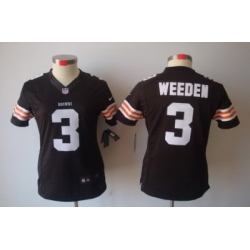 Women Nike NFL Cleveland Browns #3 Brandon Weeden Brown Color[NIKE LIMITED Jersey]