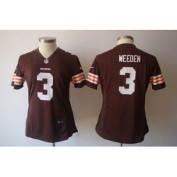 Women Nike NFL Cleveland Browns #3 Brandon Weeden Brown Jerseys