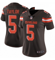 Womens Nike Cleveland Browns 5 Tyrod Taylor Brown Team Color Vapor Untouchable Limited Player NFL Jersey