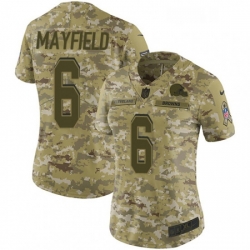 Womens Nike Cleveland Browns 6 Baker Mayfield Limited Camo 2018 Salute to Service NFL Jersey