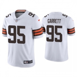 Youth Cleveland Browns 95 Myles Garrett White Vapor Untouchable Limited Stitched Jersey 