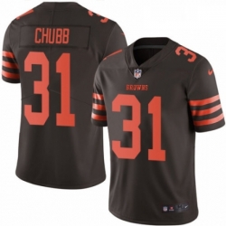 Youth Nike Cleveland Browns 31 Nick Chubb Limited Brown Rush Vapor Untouchable NFL Jersey