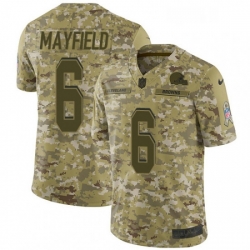 Youth Nike Cleveland Browns 6 Baker Mayfield Limited Camo 2018 Salute to Service NFL Jersey