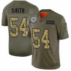 Cowboys 54 Jaylon Smith Olive Camo Men Stitched Football Limited 2019 Salute To Service Jersey