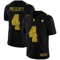 Dallas Cowboys 4 Dak Prescott Men Nike Leopard Print Fashion Vapor Limited NFL Jersey Black